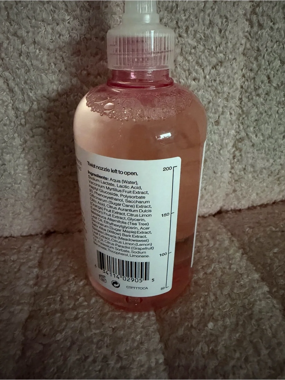 Carbon Theory Tea Tree Oil & Citric Acid Facial Tonic - Pink
